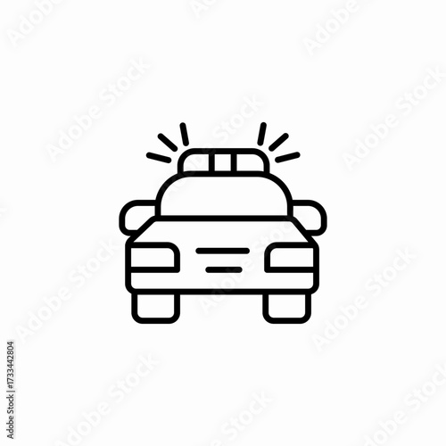 police car with sirens icon sign vector