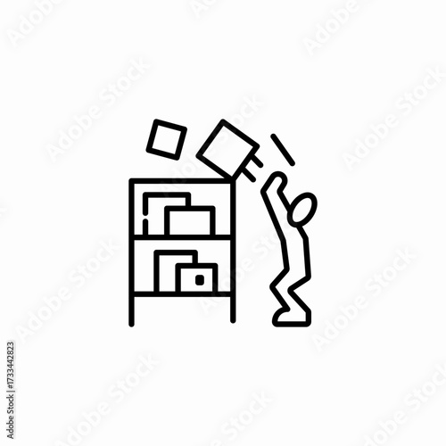 reaching for objects icon sign vector