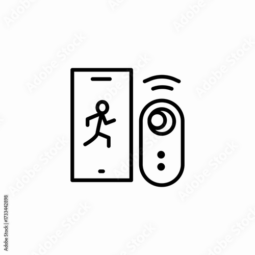 security camera mobile monitoring icon sign vector