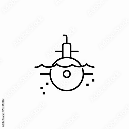 submarine periscope water icon sign vector