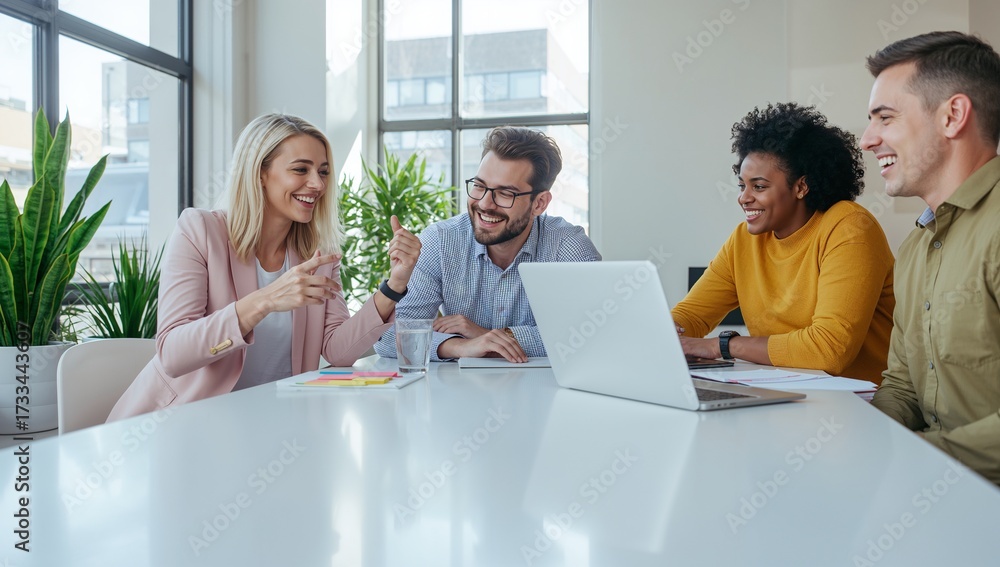 Fototapeta premium Collaboration Group of diverse business people meeting in office - teamwork, startup, brainstorming, corporate, professional