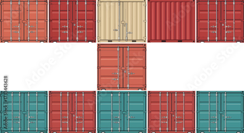 Colorful Array of Shipping Containers A Diverse Collection for Transport and Logistics