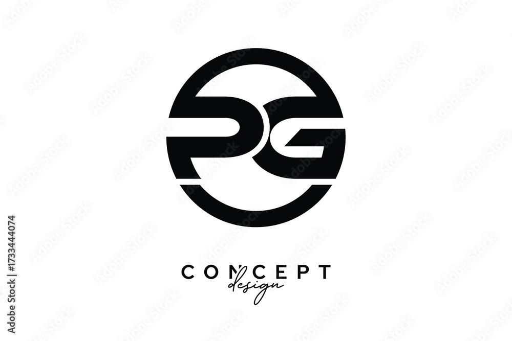 Obraz premium PG Creative Circle Monogram Logo Design – Modern Branding Concept