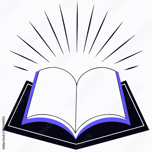 A line-art illustration of an open book with emanating sunburst rays, signifying discovery. Perfect for websites or blogs on education, knowledge, wisdom, publishing, learning, or inspiration.

