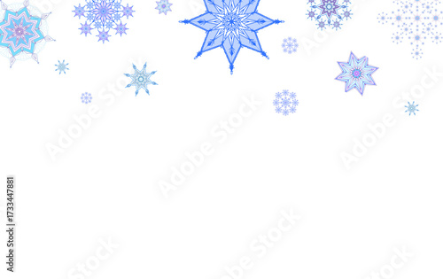 Blue snowflakes winter festive background illustration