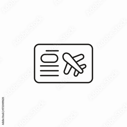 airplane ticket boarding pass icon sign vector