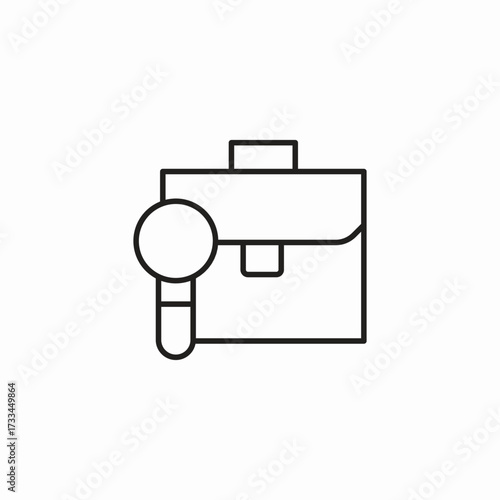 briefcase with magnifying glass icon sign vector