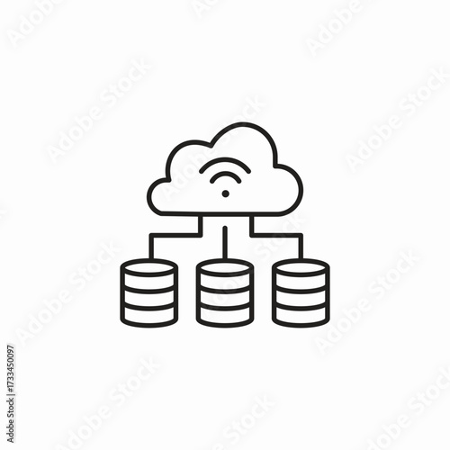 cloud database server icon sign vector