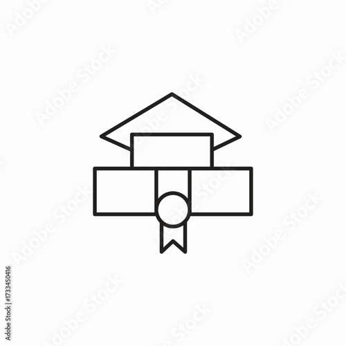 graduation cap diploma icon sign vector