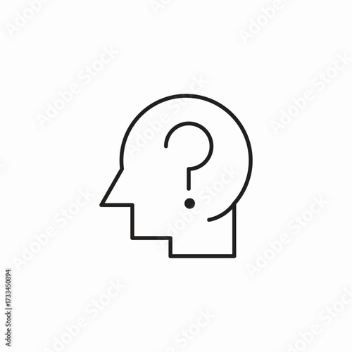 question in head icon sign vector