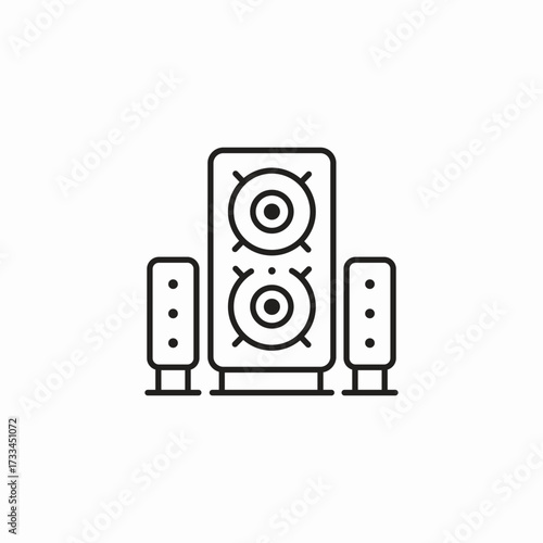 speaker system set icon sign vector