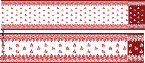 saree design for durga puja , white saree with red border