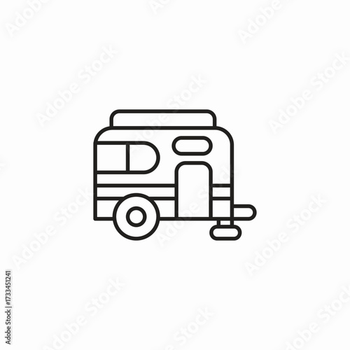 travel trailer camper icon sign vector