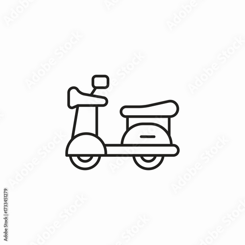 vintage motor scooter icon sign vector