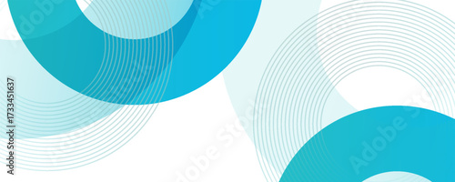 Abstract banner background. Simple blue circle shape design. Suit for brochure, business, poster, cover, flyer, booklet, website, corporate.
