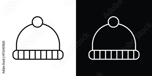 Winter hat icon. Thin linear vectors pack