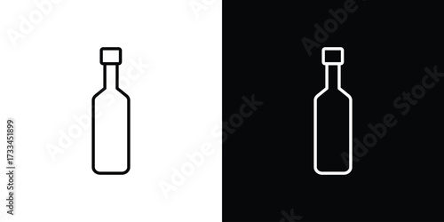 Wine bottle icon. Thin linear vectors pack