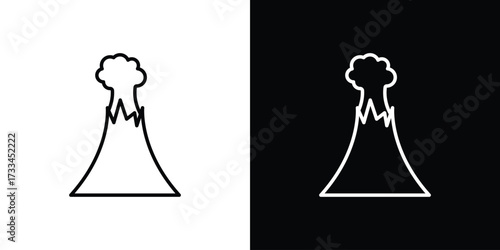 Volcano icon. Thin linear vectors pack