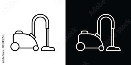 Vacuum cleaner icon. Thin linear vectors pack