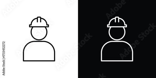 User helmet safety icon. Thin linear vectors pack