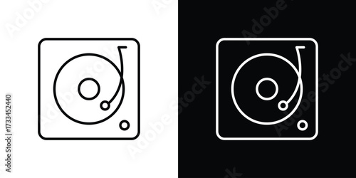 Turntable icon. Thin linear vectors pack