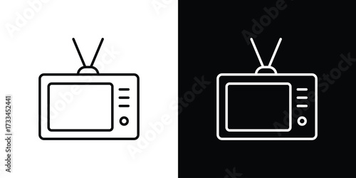 Tv retro icon. Thin linear vectors pack