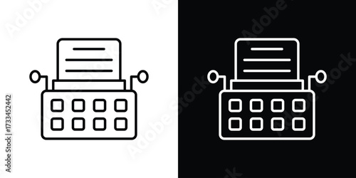Typewriter icon. Thin linear vectors pack