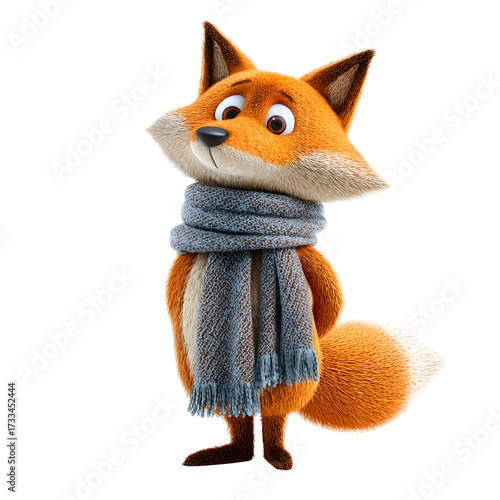 red fox isolated on white