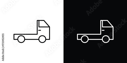 Truck container empty icon. Thin linear vectors pack