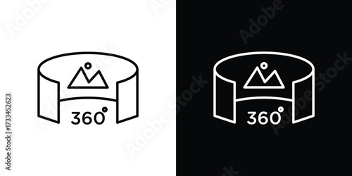 Tour virtual icon. Thin linear vectors pack