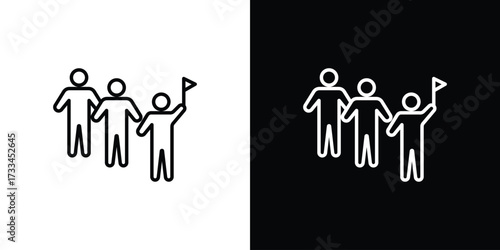Tour guide people icon. Thin linear vectors pack