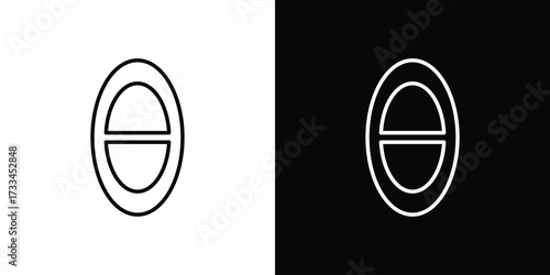 Theta icon. Thin linear vectors pack
