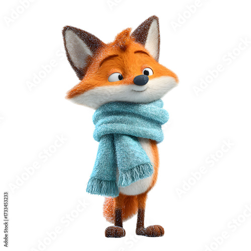 red fox isolated on white