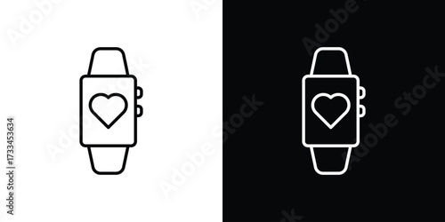 Smart watch icon. Thin linear vectors pack