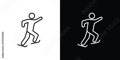Skating icon. Thin linear vectors pack