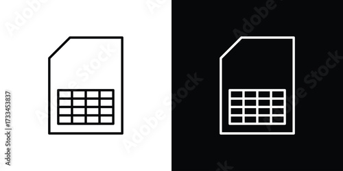 Sim card icon. Thin linear vectors pack