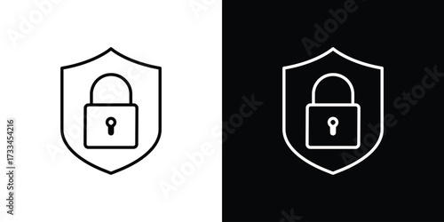 Security icon. Thin linear vectors pack