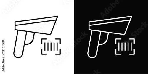 Scanner gun icon. Thin linear vectors pack
