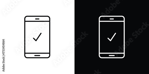 Reservation smartphone icon. Thin linear vectors pack