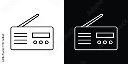Radio icon. Thin linear vectors pack