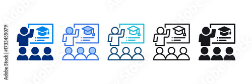 Educate Icon Set Multiple Style Vector Illustration 