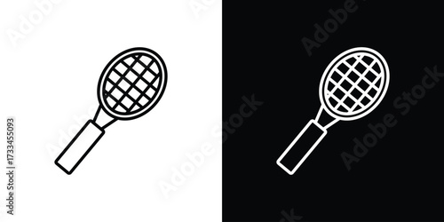 Racquet icon. Thin linear vectors pack