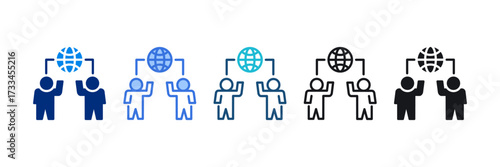 Networking Icon Set Multiple Style Vector Illustration 