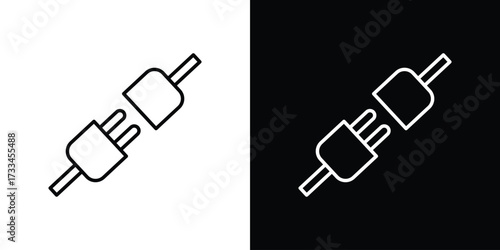 Plug connection icon. Thin linear vectors pack