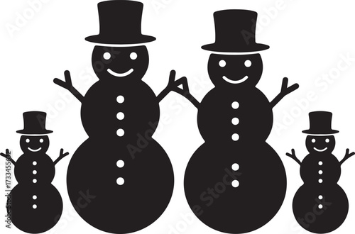 Snowman Family Silhouette: A heartwarming silhouette of a snowman family, a symbol of winter fun.