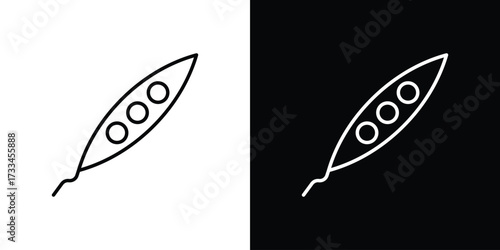 Peapod icon. Thin linear vectors pack