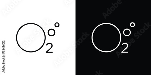 Oxygen O2 icon. Thin linear vectors pack