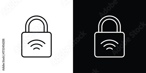 Nfc lock icon. Thin linear vectors pack