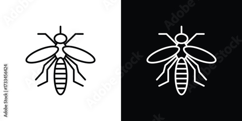 Mosquito icon. Thin linear vectors pack