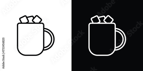 Marshmallows Mug icon. Thin linear vectors pack